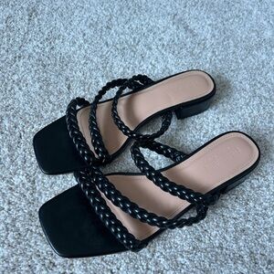 Black Braided Women's Sandals 10
